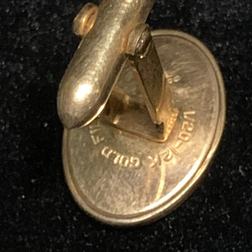 Vintage Masonic Cufflinks 1/20 12K Gold Filled Blue Enamel G Square Compasses